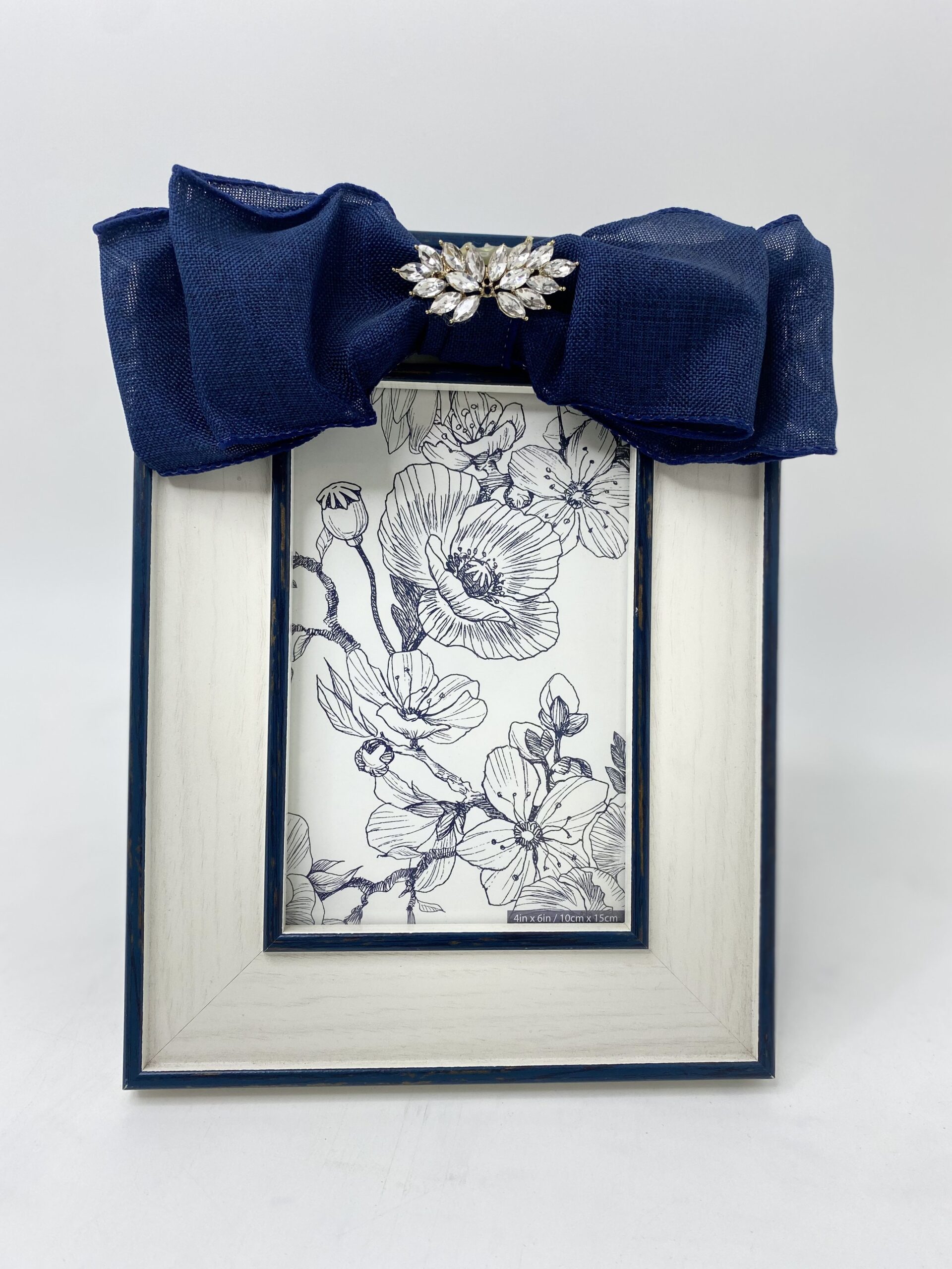 Blue bow 4 x 6 Photoframe