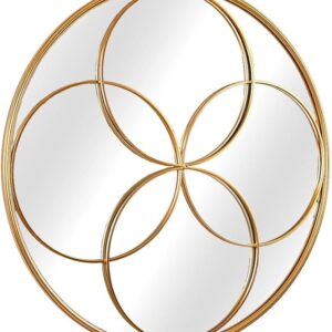 Romimex Gold Metal Circle Wall Mirror